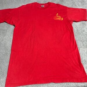 Vintage Red Fruit of the Loom Tee Men’s/Unisex XXL USA Made Graphic T-Shirt